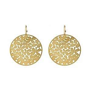   Nations 14K Gold Plated Orchid Round Disk Dangle Earrings Jewelry