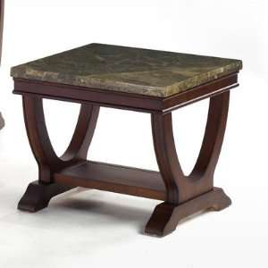  Obliq Verona Lamp Table with Marble Top in Antique Walnut 