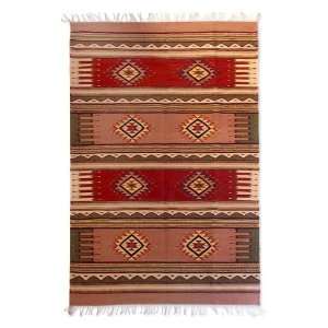  Zapotec wool rug, Mountain Sun (4x6.5)