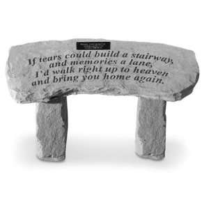  Garden Stone Memorial Bench If tears could(Engravable 