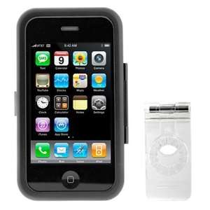   iPhone 3GS Black Durable Aluminum Metal Hard Cover Case with Belt Clip