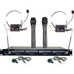  4 Microphone VHF Wireless System Musical Instruments