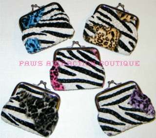 Leopard~Zebra Faux Leather Coin Purses