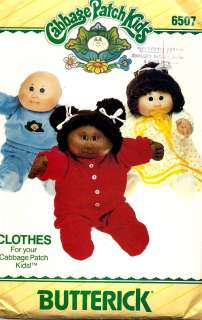 Vintage Cabbage Patch doll clothing pattern, Butterick 6507. New 