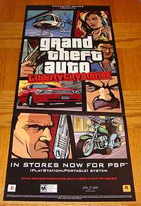   Liberty City Stories PSP Poster only PSP Playstation Portable  