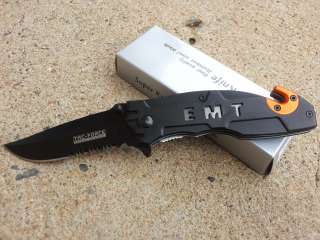 Rescue Folder Spring Assisted Pocket Knife Glass Breaker T525EM 