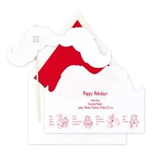  Merry Mustache Holiday Greeting Cards by Checkerboard 