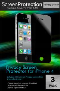 3X Premium Privacy Filter Screen Protector Film iPhone4  