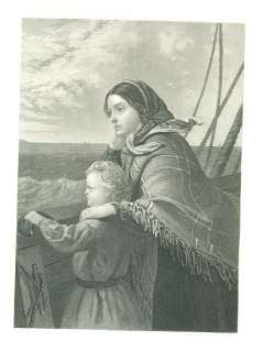 Woman & Child Emigrants on Ship Leaving Home 1870 Irish  
