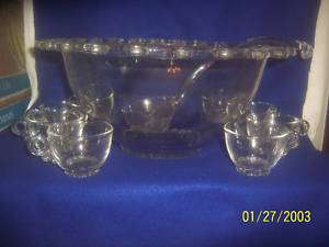 ELEGANT HEISEY PUNCH BOWL CUPS AND LADLE  