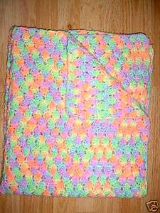 VINTAGE CROCHETED KNIT Baby Doll AFGHAN BLANKET QUILT  
