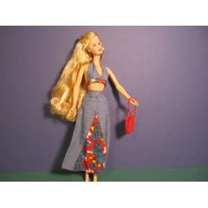 VINTAGE BARBIE 80S STYLE DRESS WITH PURSE