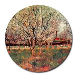  Orchard in Blossom Plum Trees By Vincent Van Gogh Round 