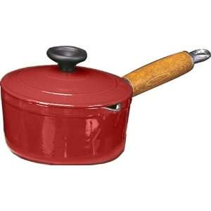  Chasseur 7 1/8 Inch Enamel Cast Iron Sauce Pan With Wooden 