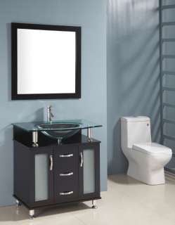 30 Modern Sink Bathroom Vanity Cabinet Faucet & Mirror  