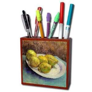   Lemons on a Plate By Vincent Van Gogh Pencil Holder