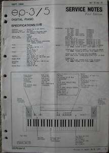 Original Roland ep 3 / ep 5 Digital Piano Service Manual.  