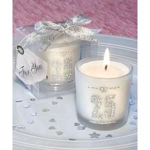    25th Silver Anniversary Party Favors Votive Candle