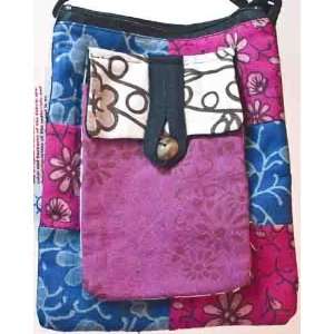    Thai floral patchwork cell phone passport bag 