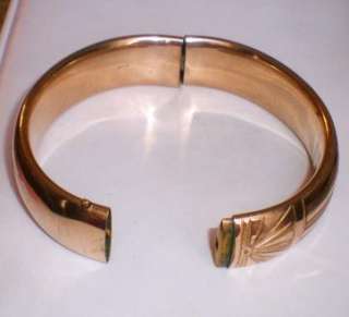  Edwardian Finberg FMCO Rose Rolled Gold Bangle Hinged Bracelet  