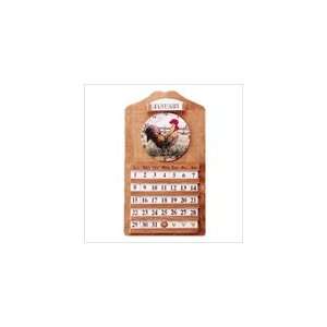  Perpetual Rooster Wall Calendar and Clock 