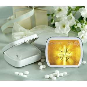 Baby Keepsake Illuminated Cross Design Personalized Glossy White 