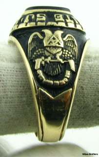 32nd Scottish Rite Diamond Onyx Masonic Class Ring   10k Gold Masons 