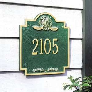   Line Standard Sized Golf Emblem Address Plaques Patio, Lawn & Garden