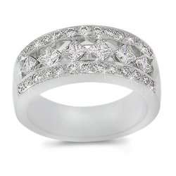   Princess/Round Diamond Band in Platinum size 10 Jewelry 