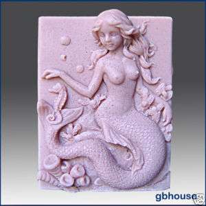 Silicone Soap Mold   Mermaid Senchalla and Seahorse  