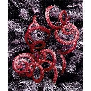   Metal Red Glitter Spiral Christmas Garland #G2619164