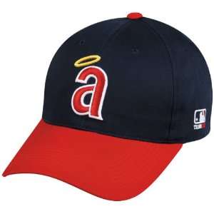   California ANGELS Red/Navy Hat Cap Adjustable Velcro TWILL Throwback