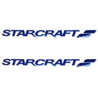 STARCRAFT PACIFIC BLUE / SILVER BOAT DECALS PAIR  