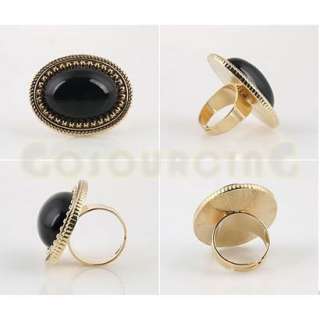 alloy exquisite vintage black stone beautiful retro charming lady ring 