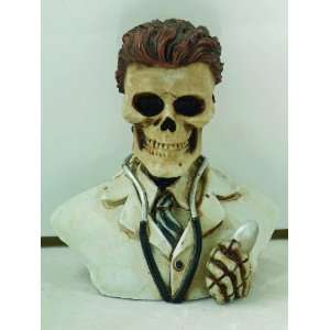  Doctor Skull Bust Statue Cold Cast Resin Figurine