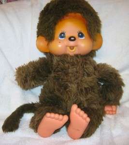 1974 PLUSH MONCHHICHI DOLL BROWN STUFFED MONKEY  