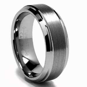   High Polish / Matte Finish Mens Tungsten Ring Wedding Band Size 11