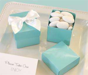   Mini Cube Wedding Favor Boxes w/ Lid   Blue   Wedding Favors  