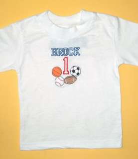 Personalized SPORTS Balls Team Name or Birthday T Shirt  