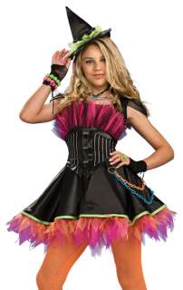 Teen Punk Rock 80s Goth Witch Girl Halloween Costume  