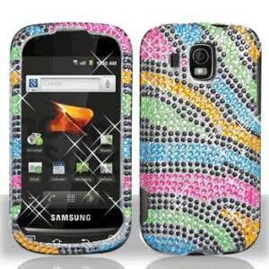 Samsung M930 Transform Ultra FULL DIAMOND Rainbow Zebra Case Cover 