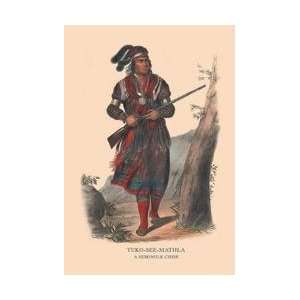  Tuko See Mathla (A Seminole Chief) 12x18 Giclee on canvas 