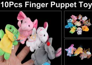 10Pcs Velvet Finger Animal Puppet Play Learn Story Toy  