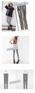 Package 1xCotton Black and White Vertical Stripe Pants Leggings