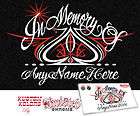 IN MEMORY OF PERSONALIZED PINSTRIPE DECAL ANY NAME ART