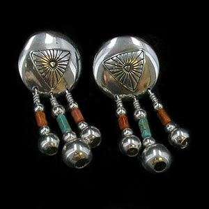 Sterling Silver REAL Kingman Turquoise Oyster Earrings  