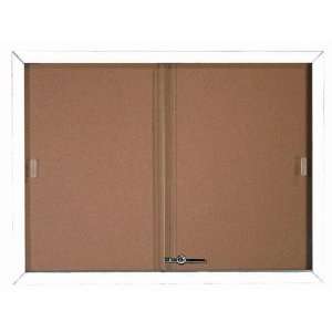  Enclosed Bulletin Board with Frame and Sliding Doors Frame 