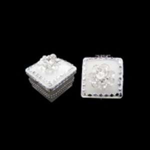  Design Flower Glass Jewelry Boxes   4 Piece Set