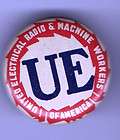 1940s pin LABOR UNION pinback UE United Electrical Radi