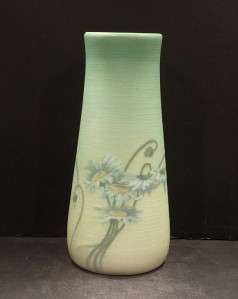 Rookwood Vellum Experimental Vase With Daisies, 8 3/4, Ed Diers 